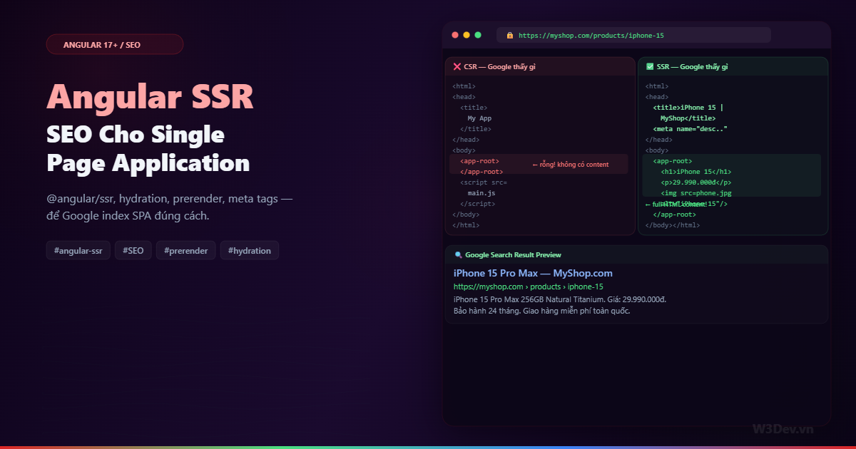 Angular SSR Với Angular 17+: SEO Cho SPA