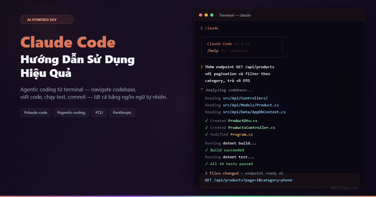 Claude Code Cho Developer: Hướng Dẫn Sử Dụng Hiệu Quả