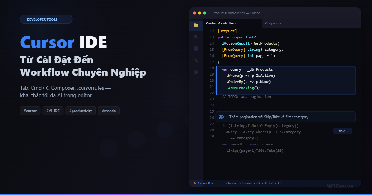 Cursor IDE: Từ Cài Đặt Đến Workflow Chuyên Nghiệp