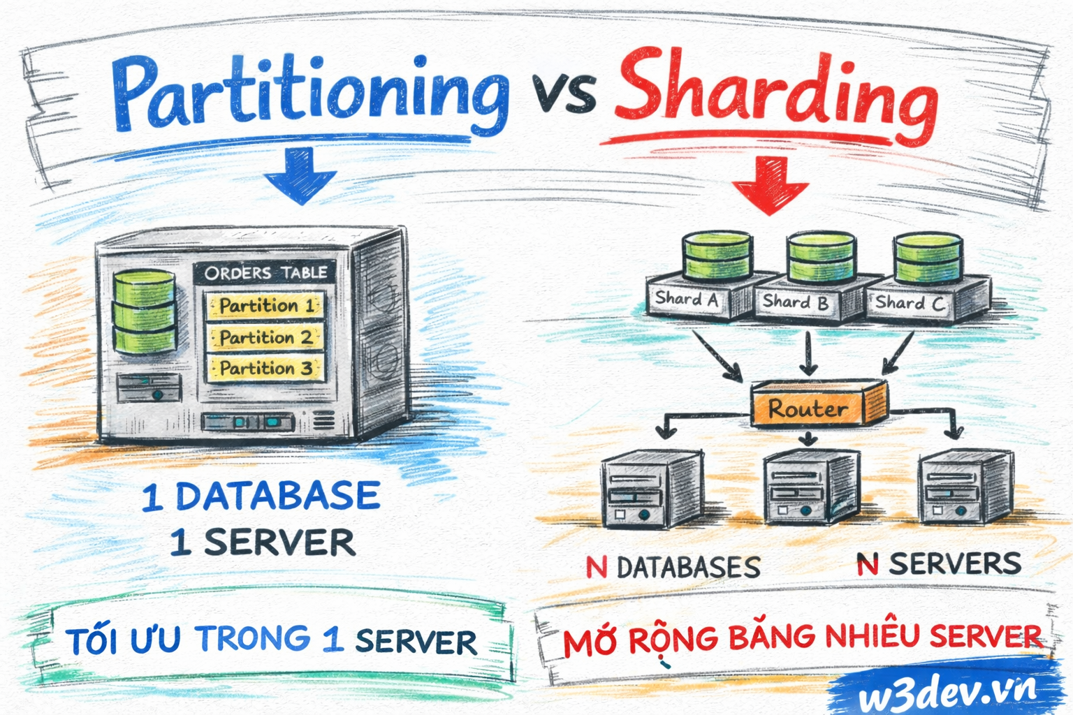Partitioning vs Sharding (Hiểu đúng để mở rộng hệ thống dữ liệu lớn)