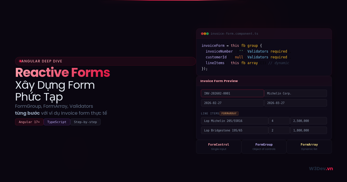 Angular Reactive Forms: Xây Dựng Form Phức Tạp Từng Bước